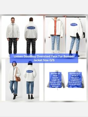 Unisex Goodboy Oversized Faux Fur Bomber Jacket Size One Size